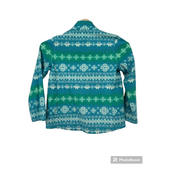 Talbots Blue‎ Fleece Patterned Jacket, Size L - Picture 3 of 11